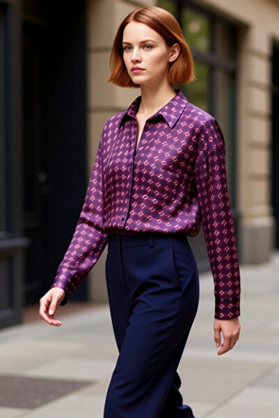 PayBuy Kadın Oversize Dökümlü Gömlek Saten Dokulu Rahat Kesim Şık Görünüm Gün Boyu Konforlu Kullanım