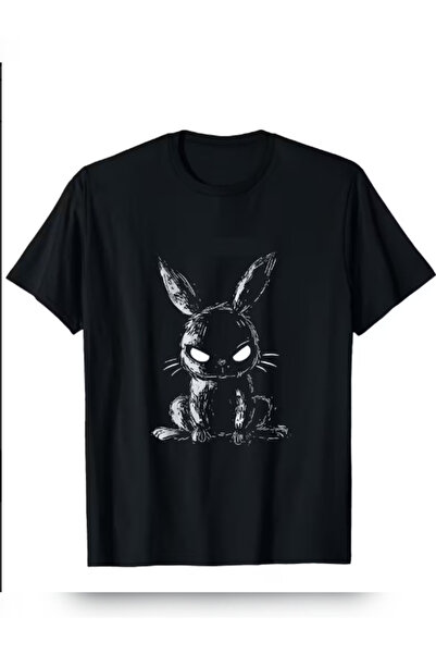 TİMİSİVA Μπλουζάκι Unisex oversized DAVŞAN με τύπωμα με κοντό μανίκι ΜΑΥΡΟ