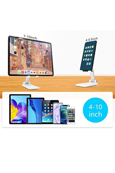Genel Markalar Masaüstü Telefon Tutucu Tablet Standı 2 Kademeli Katlanır Uzun...
