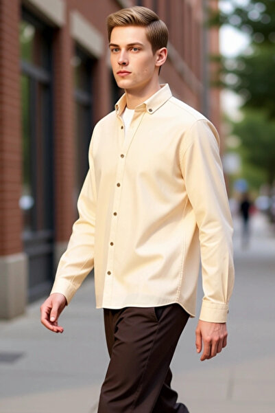 PayBuy Textured Fabric Men's Long Sleeve Regular Fit Shirt Functional Modern That Elevates Your Casual Style