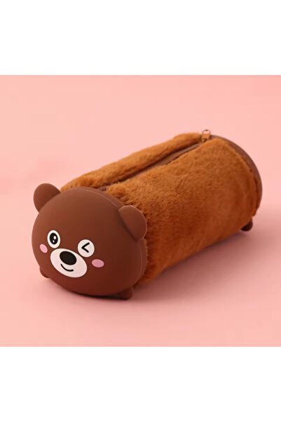 synshop Kawai Cute Teddy Bear Plush Pen Holder Pen Case School Supplies Gift