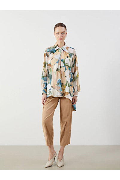 LC Waikiki Shirt Collar Patterned Satin Women's Tunic