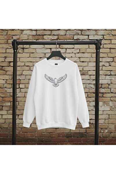 Infire clothing سويت شيرت للجنسين قصة فضفاضة بيرد مطبوع