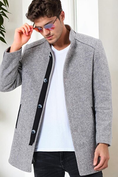 Dewberry Plt9327 Men's Coat-Diagonal Gray