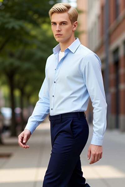 PayBuy Textured Fabric Men's Long Sleeve Regular Fit Shirt Functional Modern That Elevates Your Casual Style