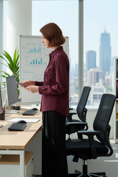 PayBuy Women's Oversized Woven Shirt Textured Patterned Classic Collar Long Sleeve Relaxed Fit Stylish Look Sports