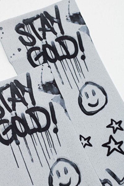 Conte Elegant Funny socks with graffiti print, Conte Fantasy 906 - Black-White, 36-39 (23-25)