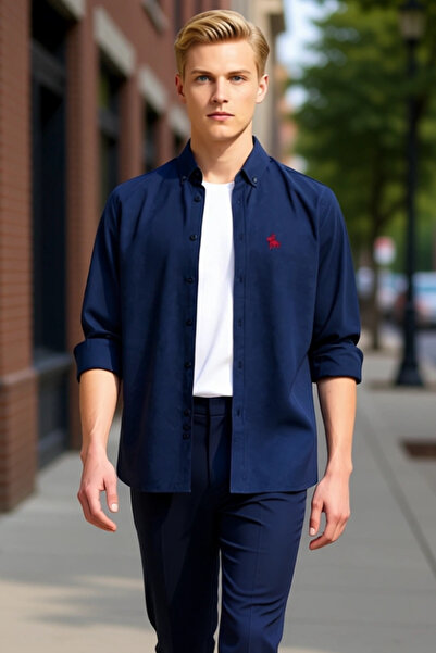 PayBuy Ανδρικό πουκάμισο Oxford με υφαντό κέντημα, λειτουργικό, ανθεκτικό, πο...