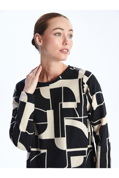 LC Waikiki Crew Neck Patterned Long Sleeve Women's Tunic