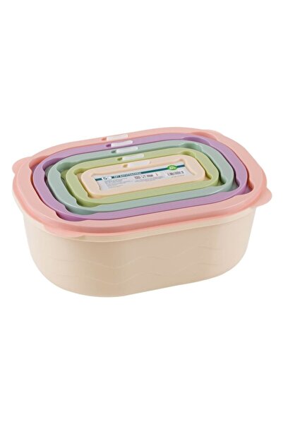 OEM Set of food containers with lids in different colors - 5 pcs