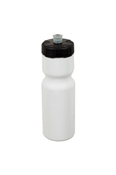 OEM Plastic Water Bottle Flip Top Squeezie White with Black Cap 650ml