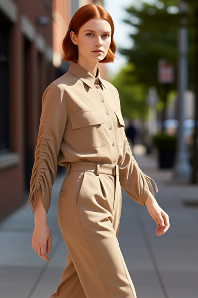 PayBuy Cămașă pentru femei, relaxată, cu croială nasturi, cu guler, cu mânecă...