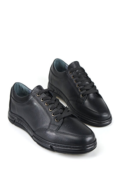 Wallerjon Men's Genuine Leather Orthopedic Rubber Non-Slip Sole Comfortable Casual Shoes