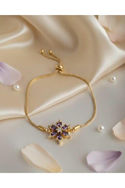 Eliana takı Lotus Zirkon Gold Bileklik