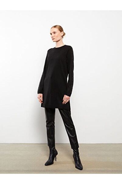 LC Waikiki Crew Neck Stoned Long Sleeve Women's Knitwear Tunic