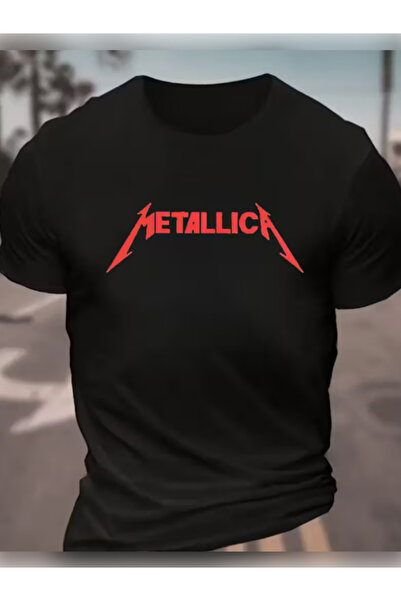 TİMİSİVA تي شيرت أسود بأكمام قصيرة وياقة دائرية للجنسين قصة فضفاضة METALICA B...