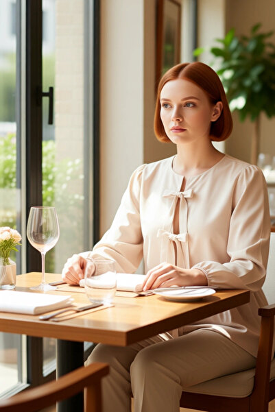 PayBuy Striped Bow Detailed Woven Shirt Women's Functional Durable Quality Comfortable Aesthetic