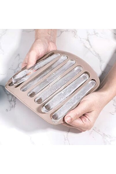 OEM Formă de silicon maro pentru 7 bețișoare de gheață, 17x2x17 cm