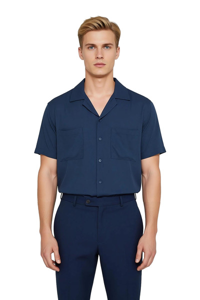 PayBuy Ανδρικό πουκάμισο από βισκόζη με ίσια ύφανση κανονική εφαρμογή Λειτουργικό ανθεκτικό ποιοτικό άνετο και αισθητικό