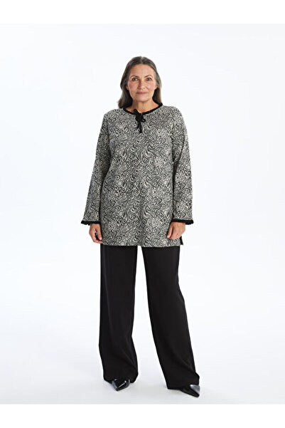 LC Waikiki Tie-up Collar Patterned Women's Tunic