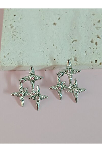 mos&more Silver Stone Stars Women's Earrings