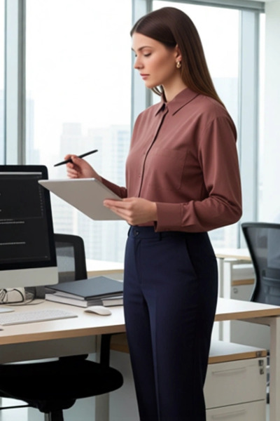 PayBuy Women's Long Sleeve Relaxed Fit Woven Shirt a Piece Offering Everyday Elegance and Comfortable Wear