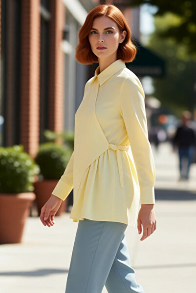 PayBuy Women's Light Double-Breasted Detailed Woven Shirt Functional Durable Quality Comfortable Aesthetic Stylish