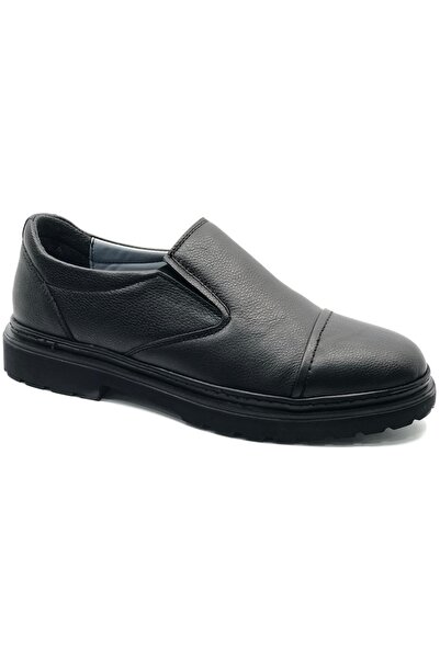 KOCAMANLAR 03 Genuine Leather Orthopedic Men's Casual Shoes Black