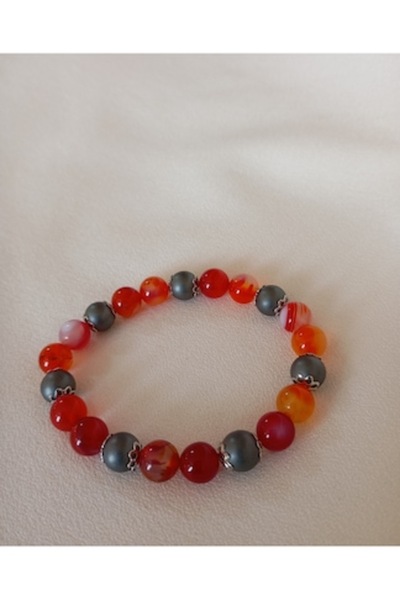 OEM Bratara Agate Striped si Hematit mat 20cm