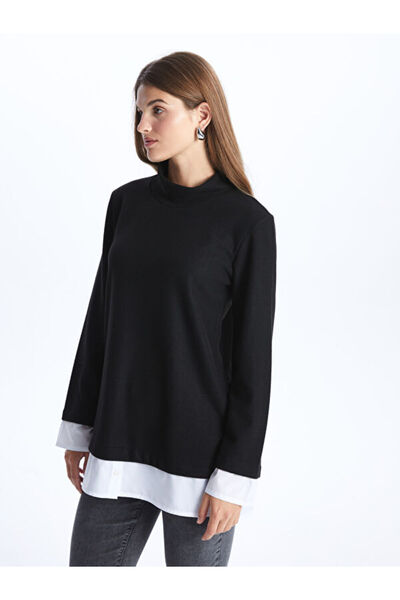 LC Waikiki Stand Collar Plain Long Sleeve Women's Tunic