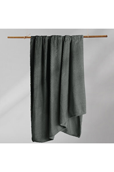 Deco King Modern style blanket with embossed jacquard pattern, Henry, 240 g/m2, 150x200 cm, dark grey