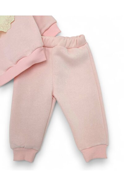 VEGAMOD Winter Baby Girl Brode Collar with Fleece Fleece-Lined Sets 6-9-12-18-24 Months
