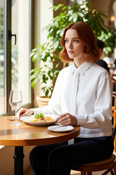 PayBuy Women's Scarf Detailed Crop Shirt Combines Modern Cutting with Elegance and Comfort, High Quality