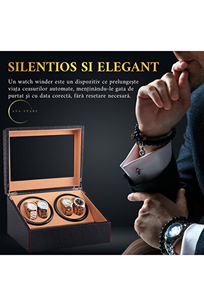 AVA-STARS Luxury 4+6 Automatic Watch Winder Box,