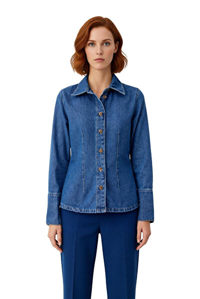 PayBuy Women's Denim Shirt with Cuff Details a Complement to Your Stylish Look Functional Sport