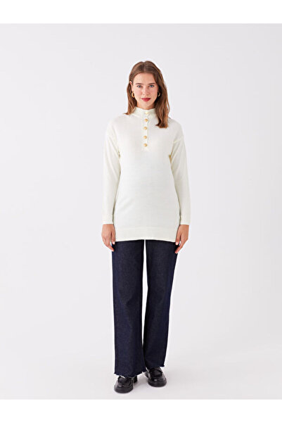 LC Waikiki Half Turtleneck Plain Long Sleeve Maternity Knitwear Tunic