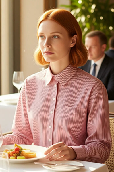 PayBuy Women's Striped Woven Oversized Shirt Functional Durable Quality Comfortable Aesthetic Casual