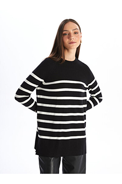 LC Waikiki Crew Neck Striped Long Sleeve Women's Knitwear Tunic