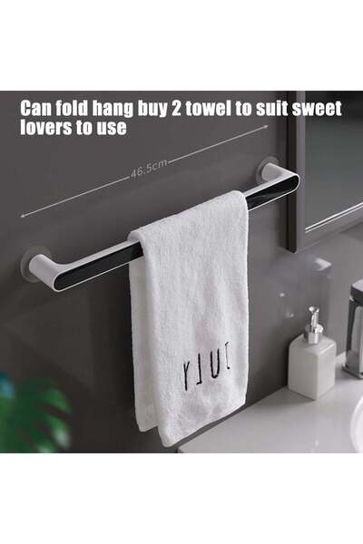 OEM Suport pentru Prosoape, Montaj prin Lipire, Autoadeziv, Alb/Albastru Inchis, 46.5 cm