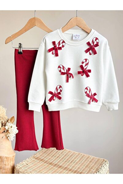 sobekidstore kız cocuk alt-üst pamuklu takım fiyonk detaylı