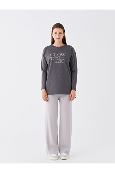 LC Waikiki Crew Neck Embroidered Long Sleeve Women's Tunic