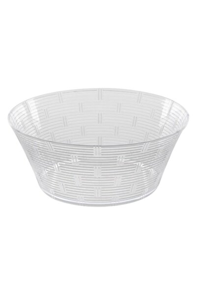 OEM Reusable transparent plastic bowl with striped pattern ø24.3x11.5cm
