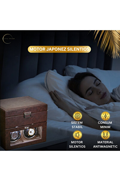 AVA-STARS Automatic Watch Winder Box, Velvet Interior & Leather Exterior, Key Lock,