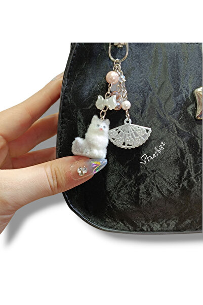 hbtasarim PussyCat Charm sevimli Tüylü kedicik 😻yeni trend çanta telefon charmı