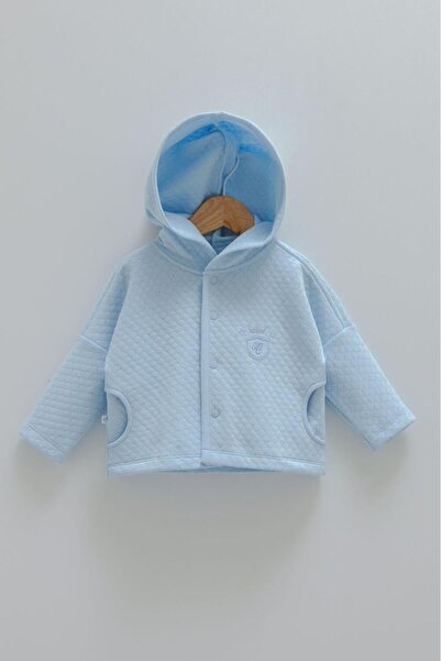 Caramell Baby Boy Quilted Cardigan 100% Cotton Hooded (1-18 Months)