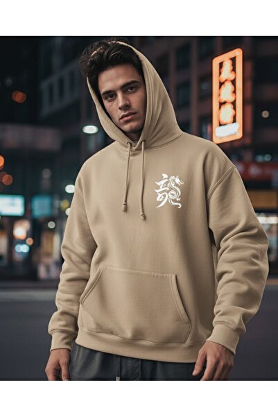 REBRAND Printed Unisex Sweatshirt Oversized Hoodie Hooded Thick 3 Yarn