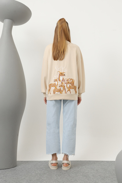 Modamorfo Women's Deer on the Back Sweatshirt - 32118Swt
