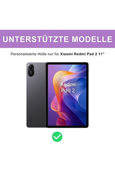 m.tk moveteck Xiaomi Redmi Pad 2 Compatible Tablet Case with Keyboard Wireless Bluetooth Pen Compartment Q Tablet Case