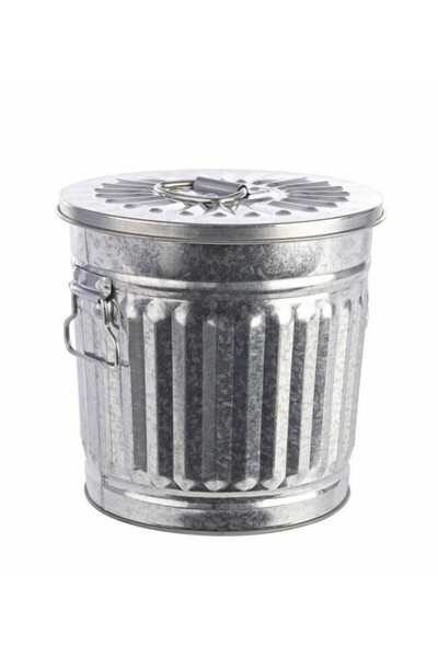 Bizzotto Silver Galvanized Zinc Waste Bin London 22x18.5x21.5 cm