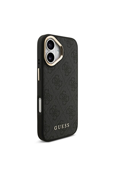 Guess iPhone 17 Compatible Case Licensed M-Safe Featured 4g Metal Large Logo Card Holder Cover Black